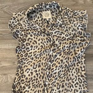 Chaser leopard button up top
